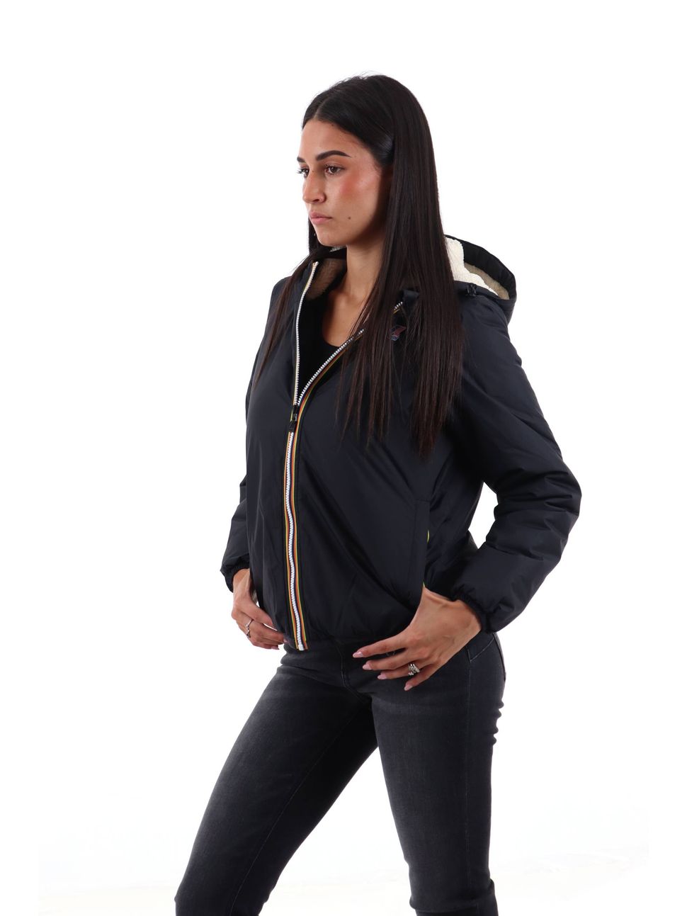 K-WAY Capospalla donna Claudette Orsetto - Black Pure - K81537W-USY