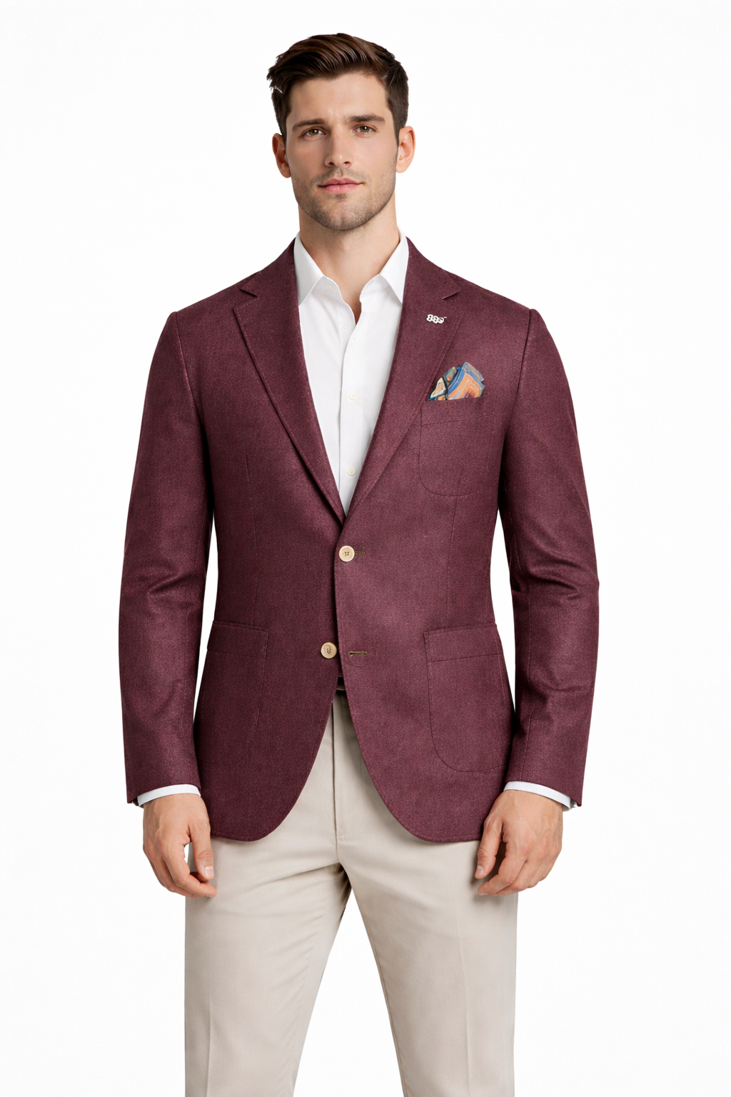 Giacca uomo BOB bordeaux indossata frontale