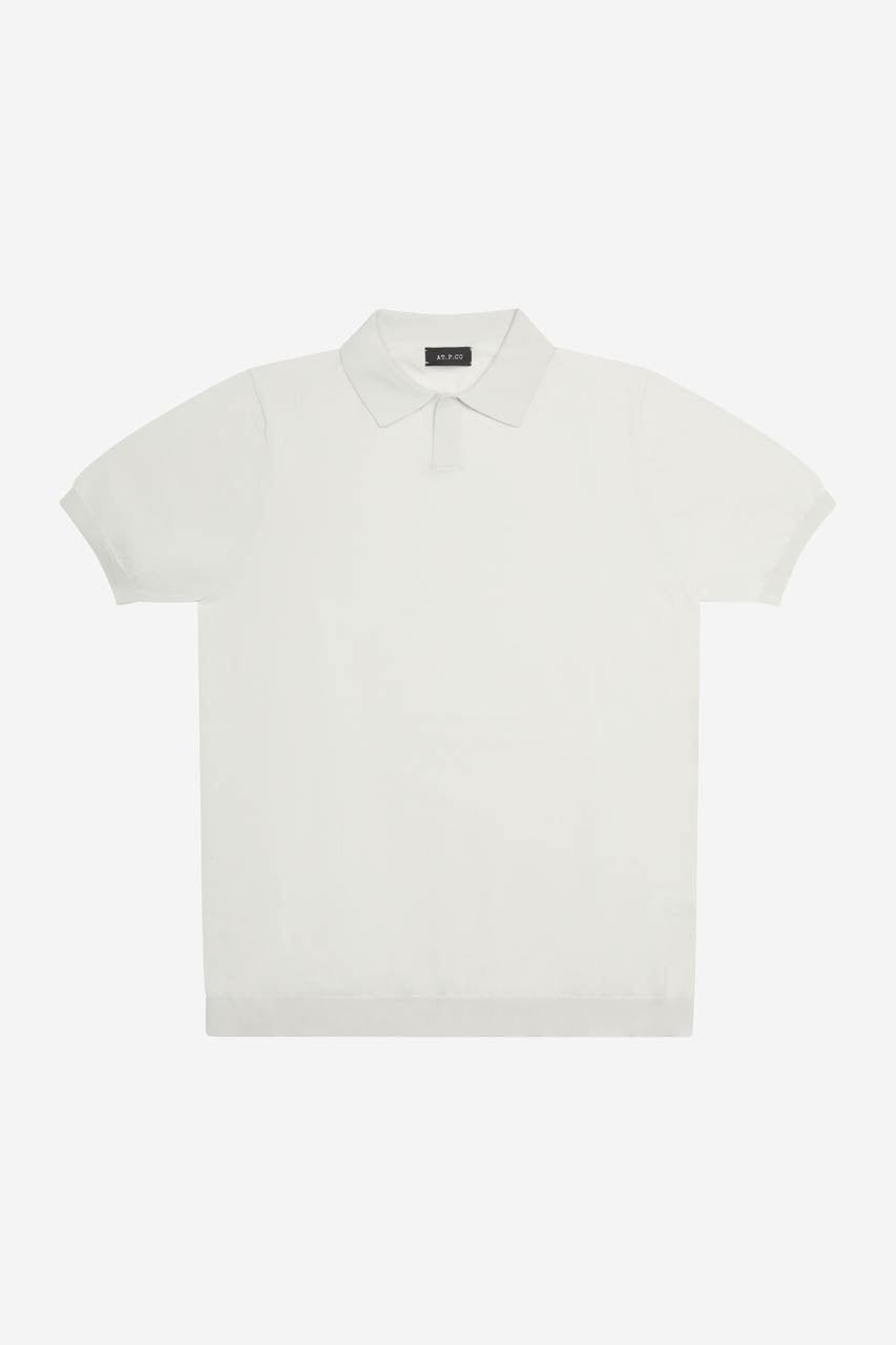 polo uomo AT.P.CO grigio freddo in maglia cotone crêpe manica corta vista frontale