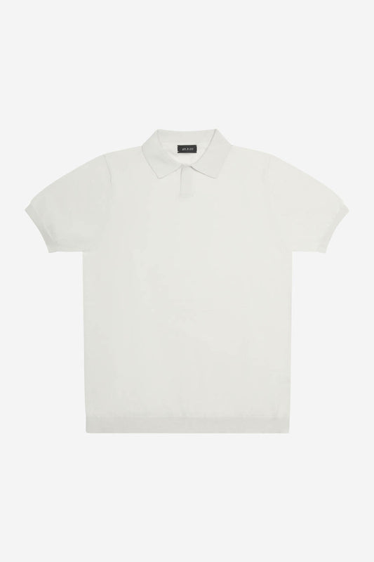 polo uomo AT.P.CO grigio freddo in maglia cotone crêpe manica corta vista frontale