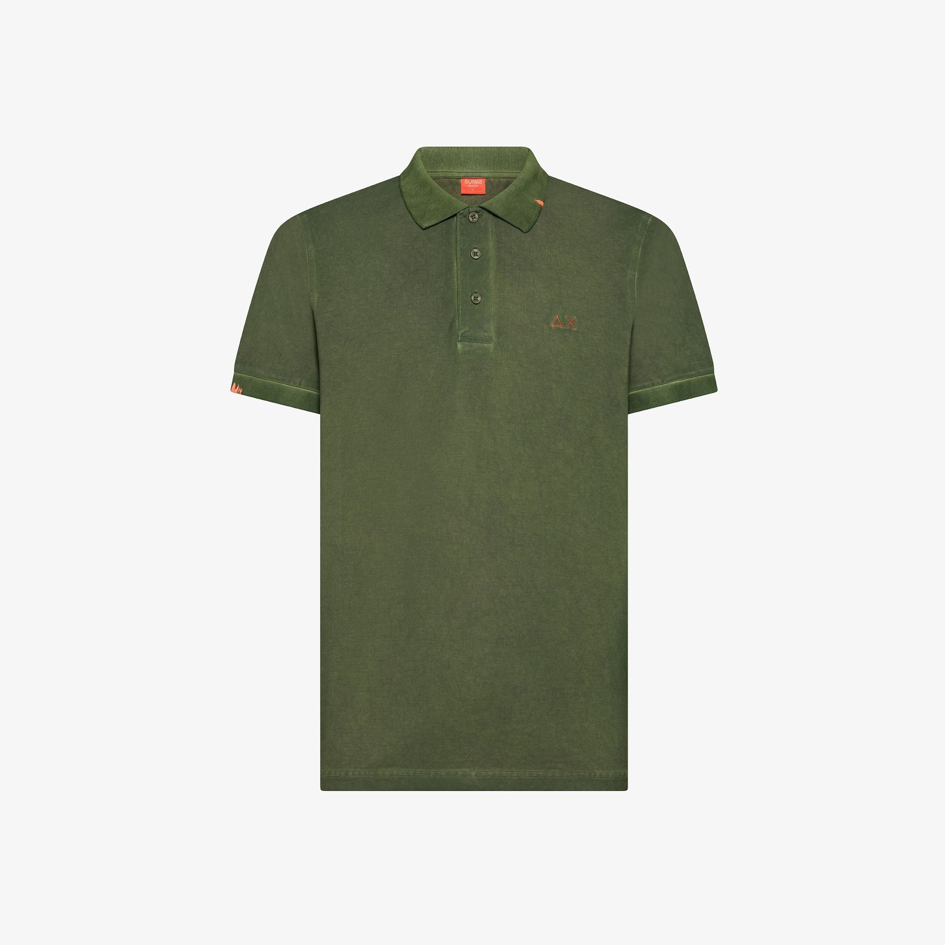polo uomo sun68 verde scuro piquet cotone