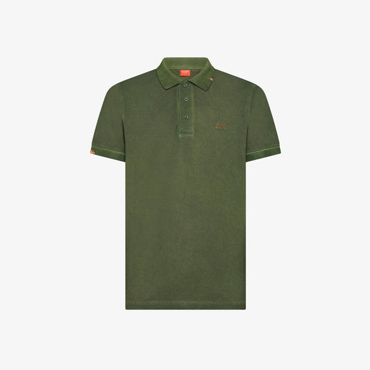 polo uomo sun68 verde scuro piquet cotone