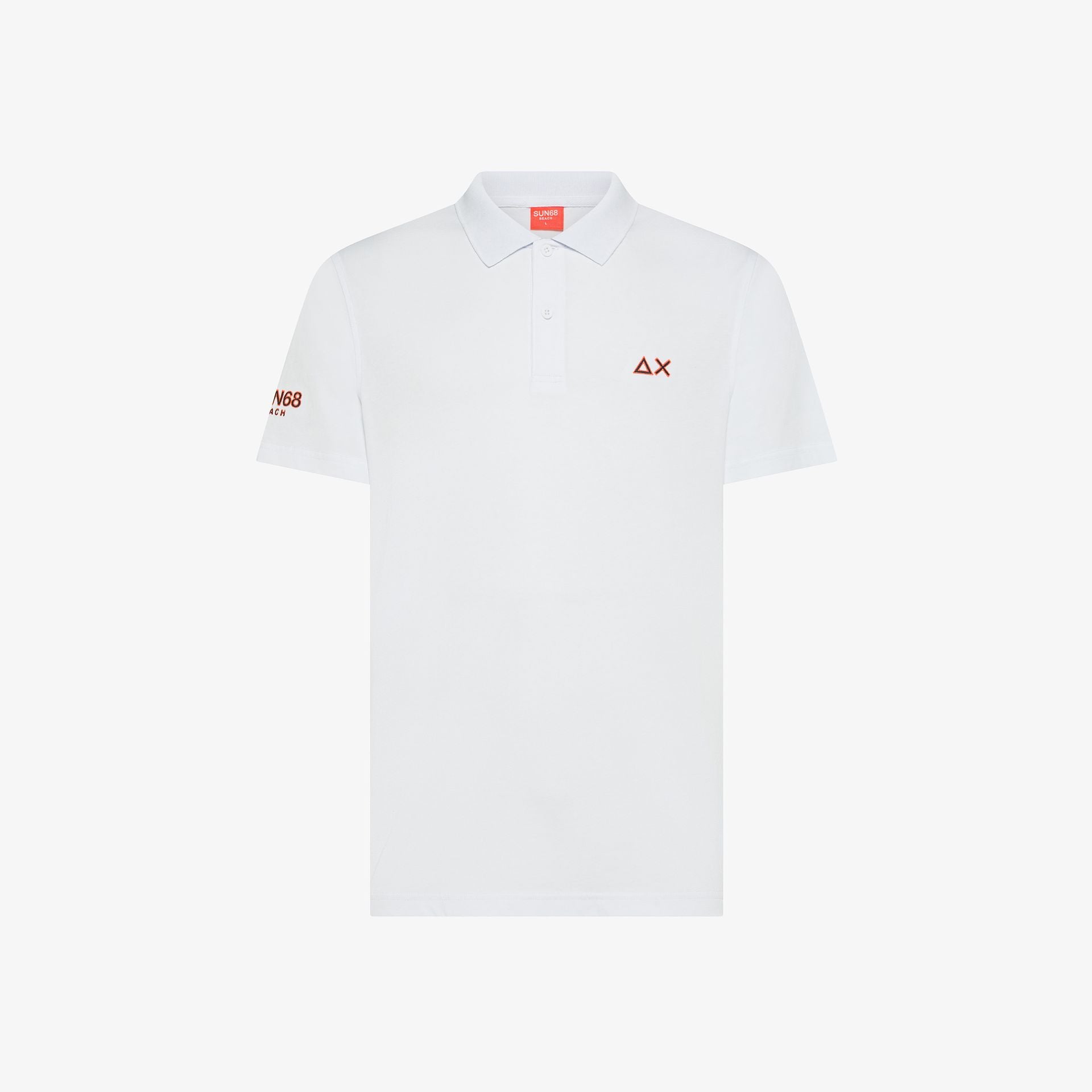 polo uomo sun68 bianca jersey cotone