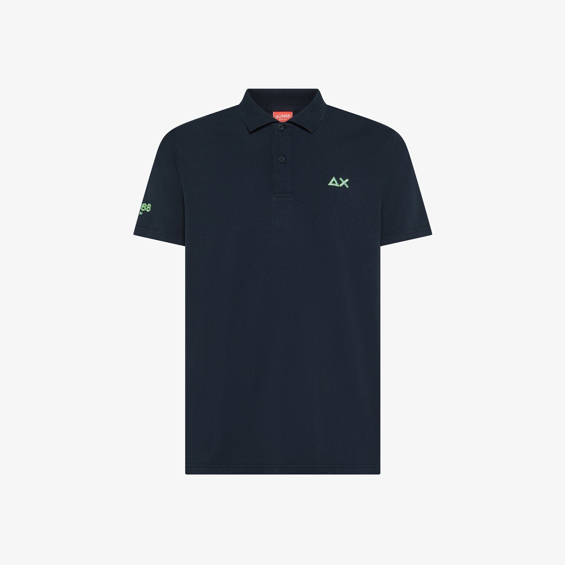 polo uomo sun68 blu navy jersey cotone