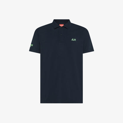 polo uomo sun68 blu navy jersey cotone