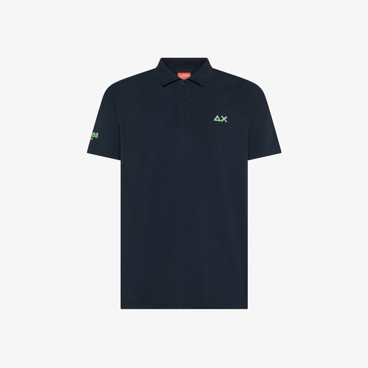 polo uomo sun68 blu navy jersey cotone