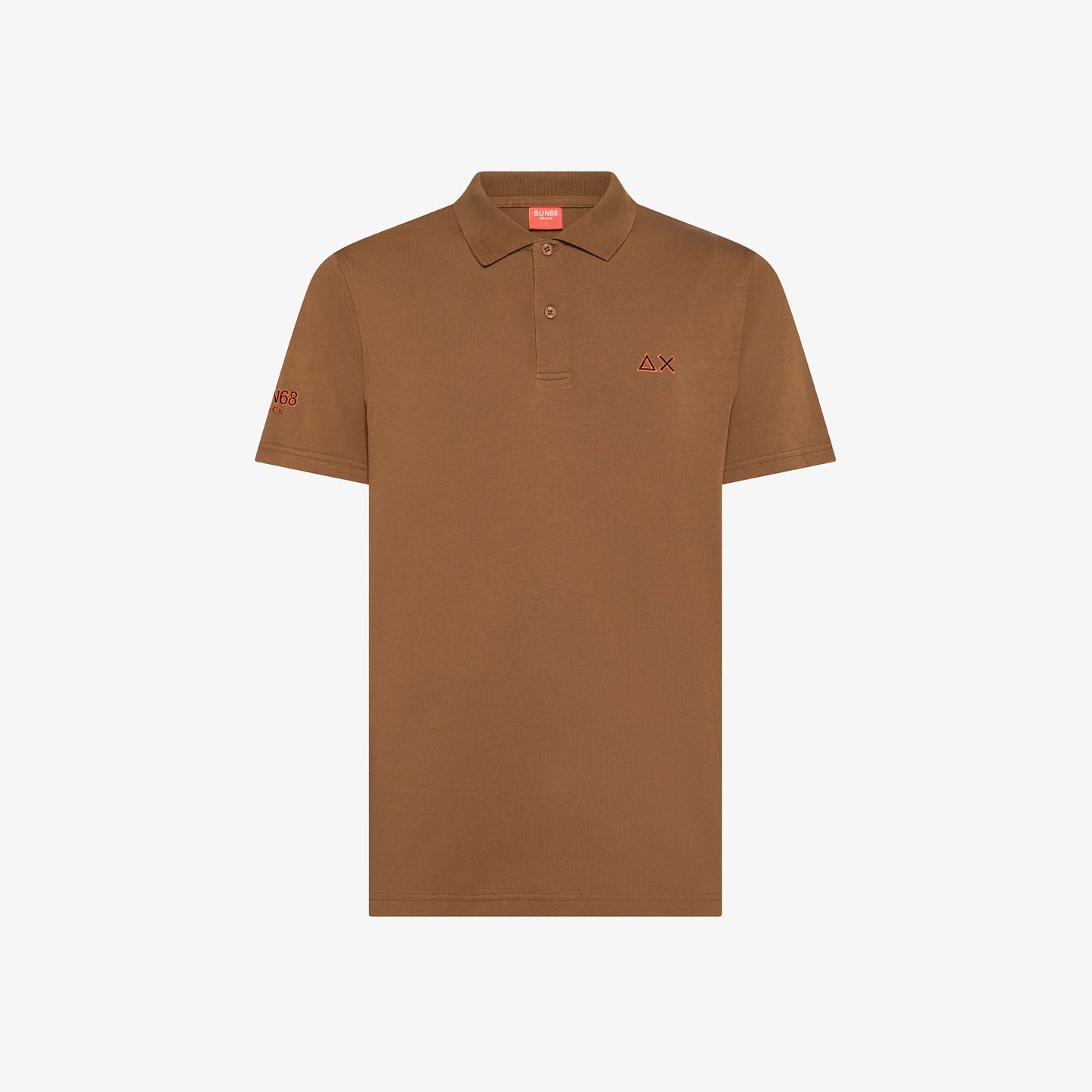 polo uomo sun68 marrone volpe jersey cotone