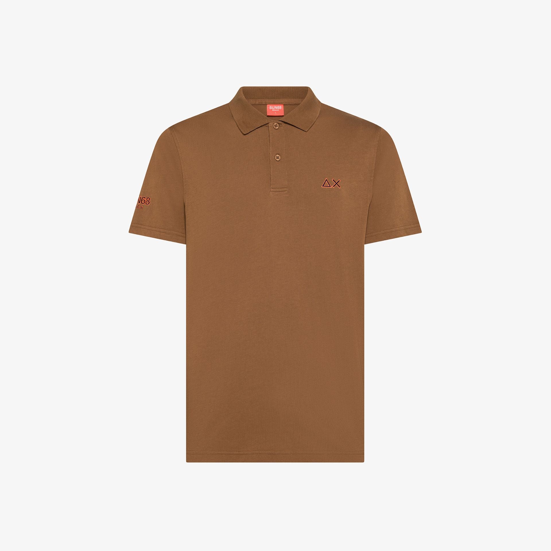polo uomo sun68 marrone volpe jersey cotone