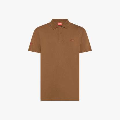 polo uomo sun68 marrone volpe jersey cotone