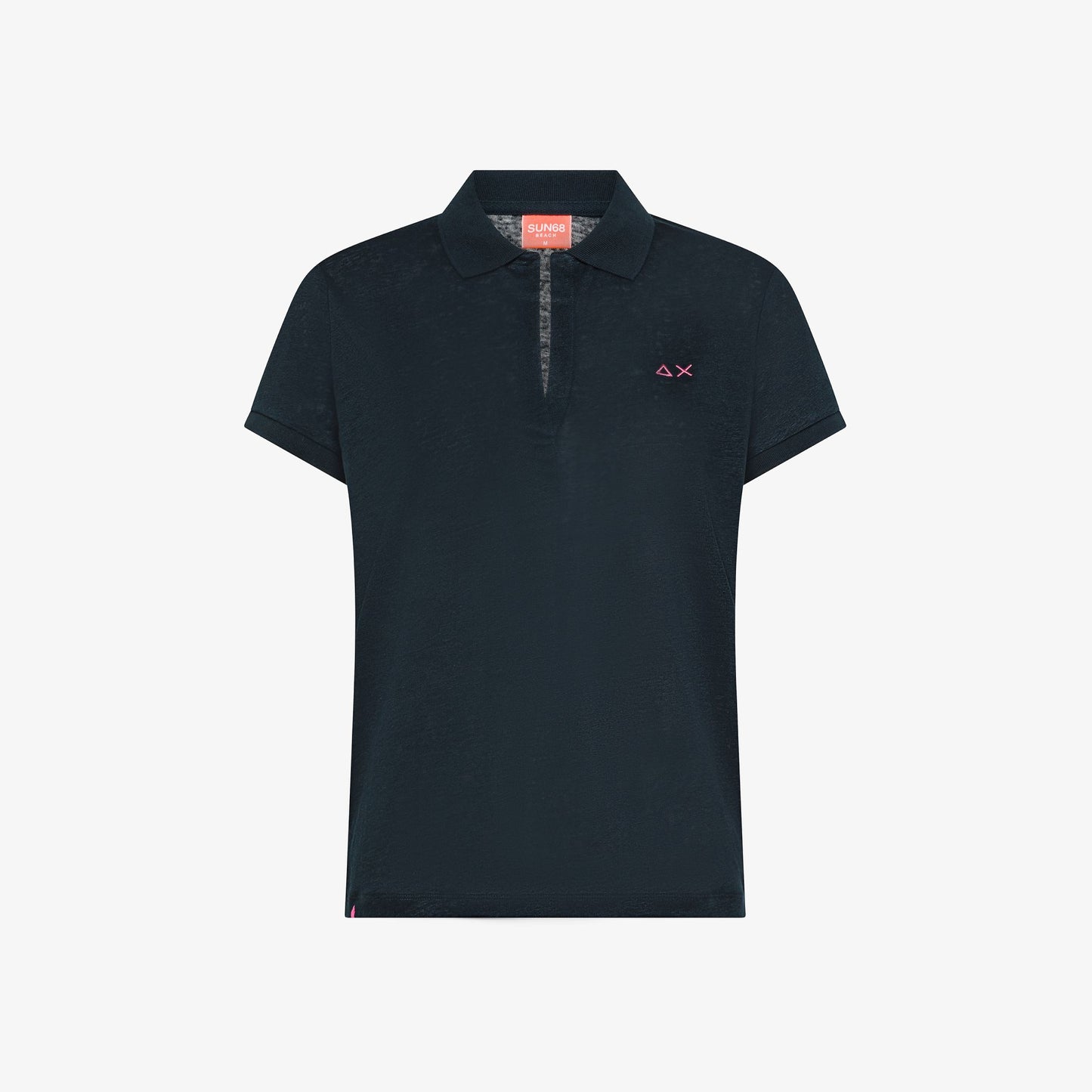 polo donna sun68 lino blu navy