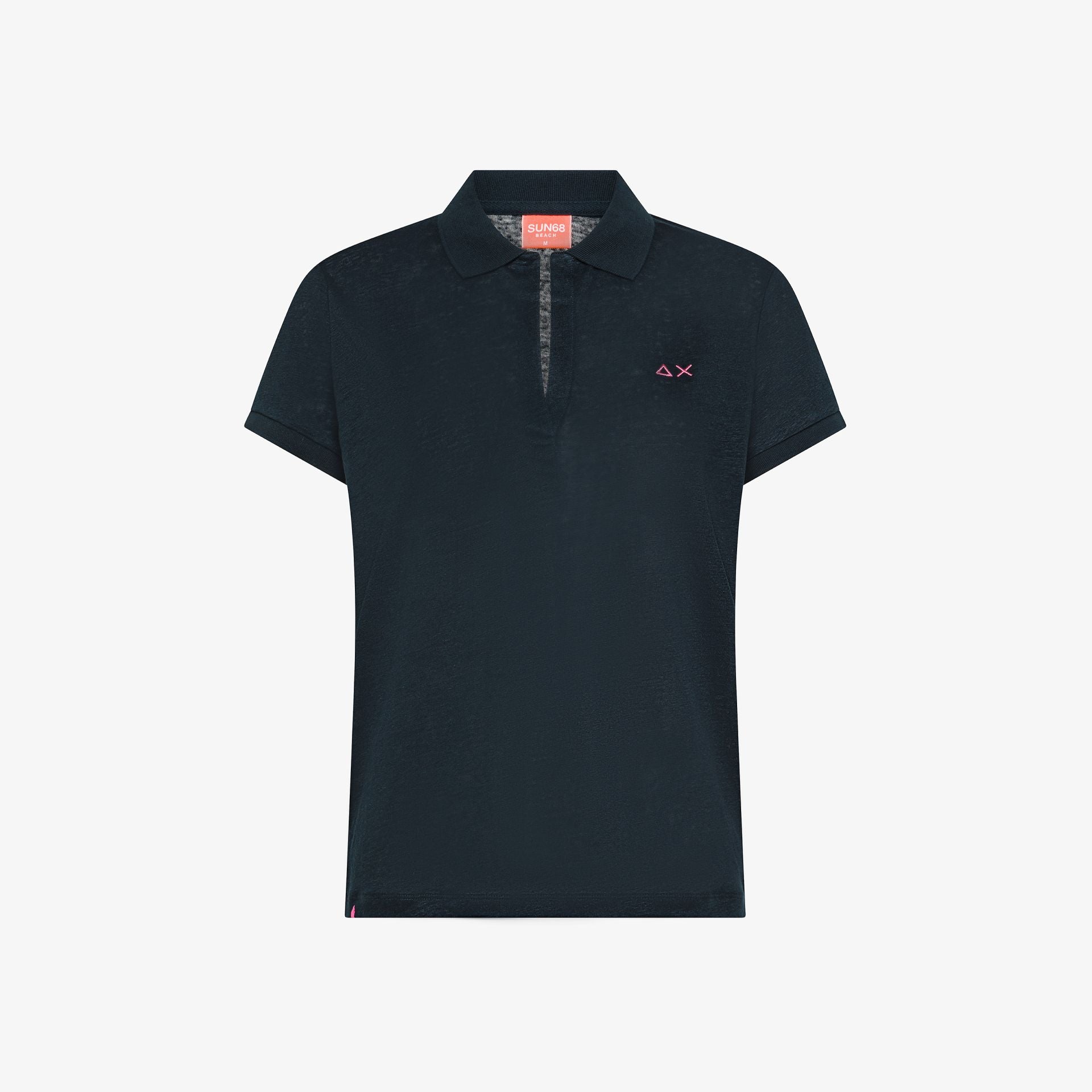 polo donna sun68 lino blu navy