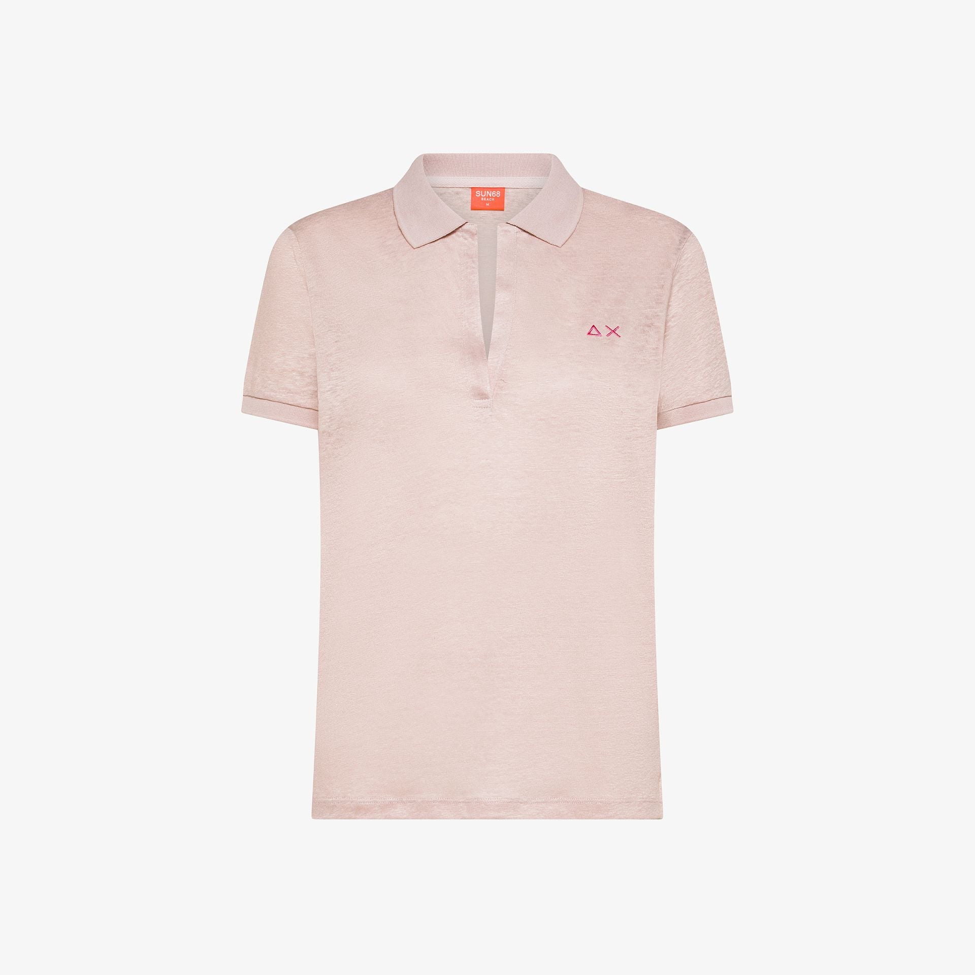 polo donna sun68 lino rosa porcellana