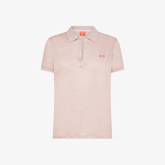 polo donna sun68 lino rosa porcellana