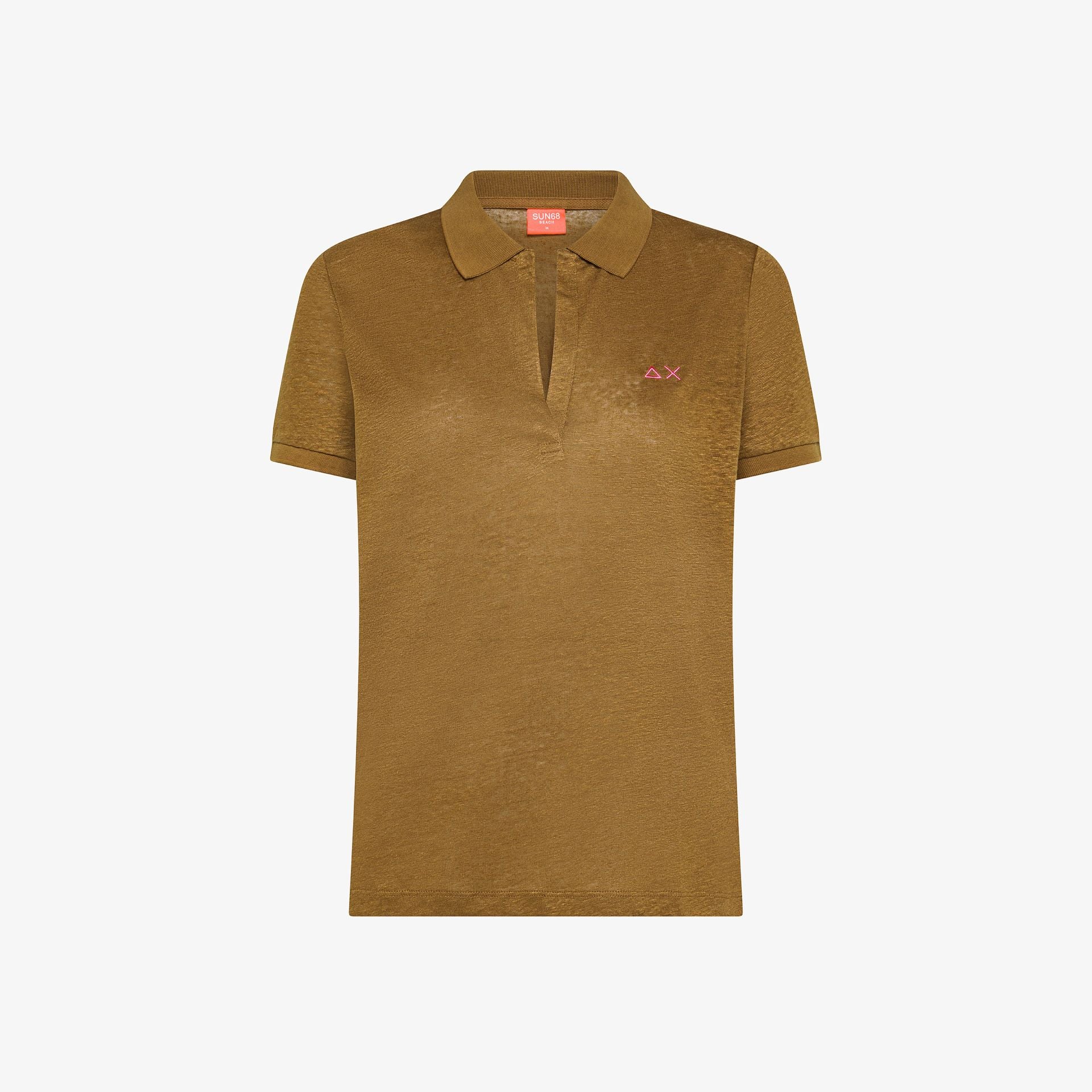 polo donna sun68 lino marrone volpe