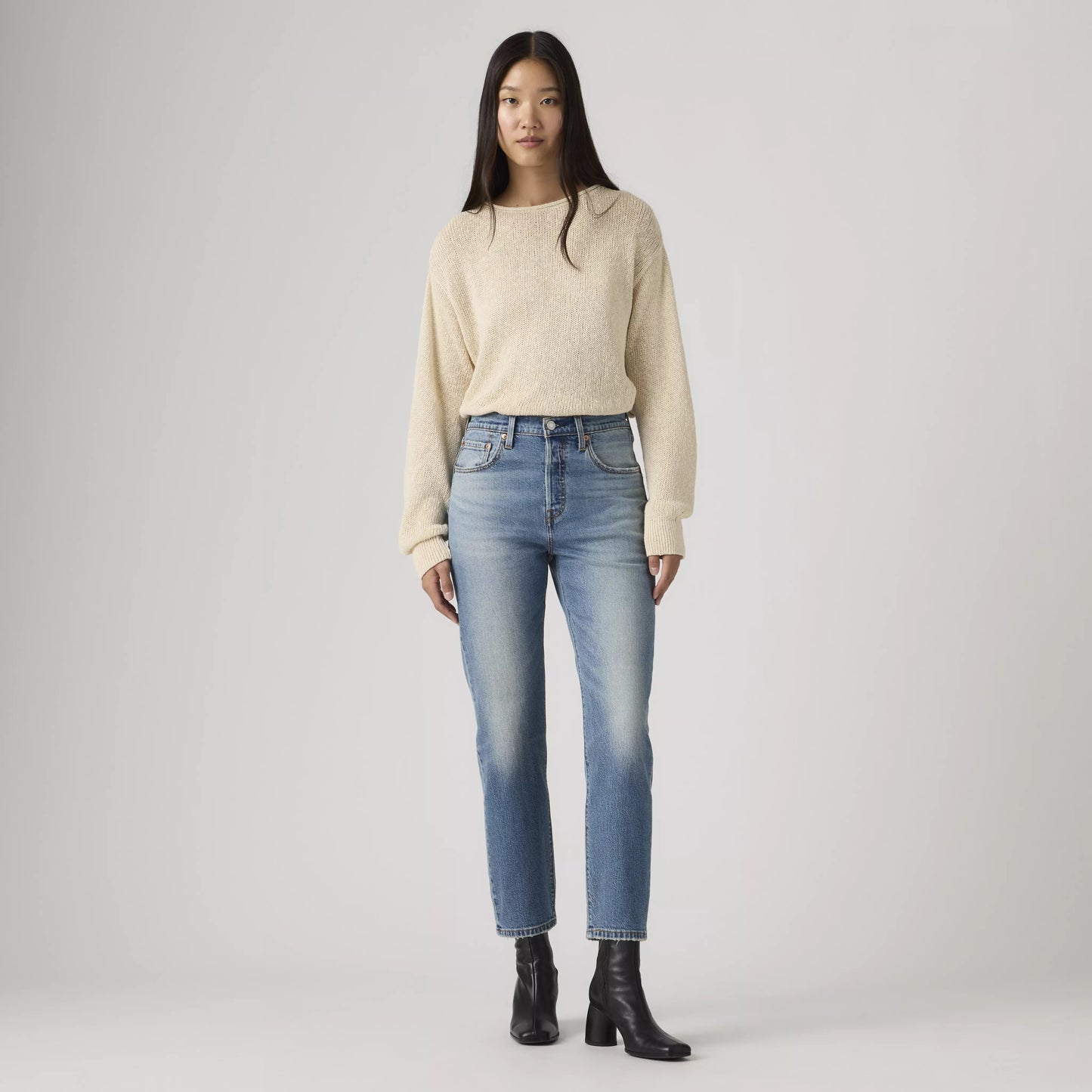 jeans donna Levi’s 501 Crop Lightweight Roaming On Two vista frontale