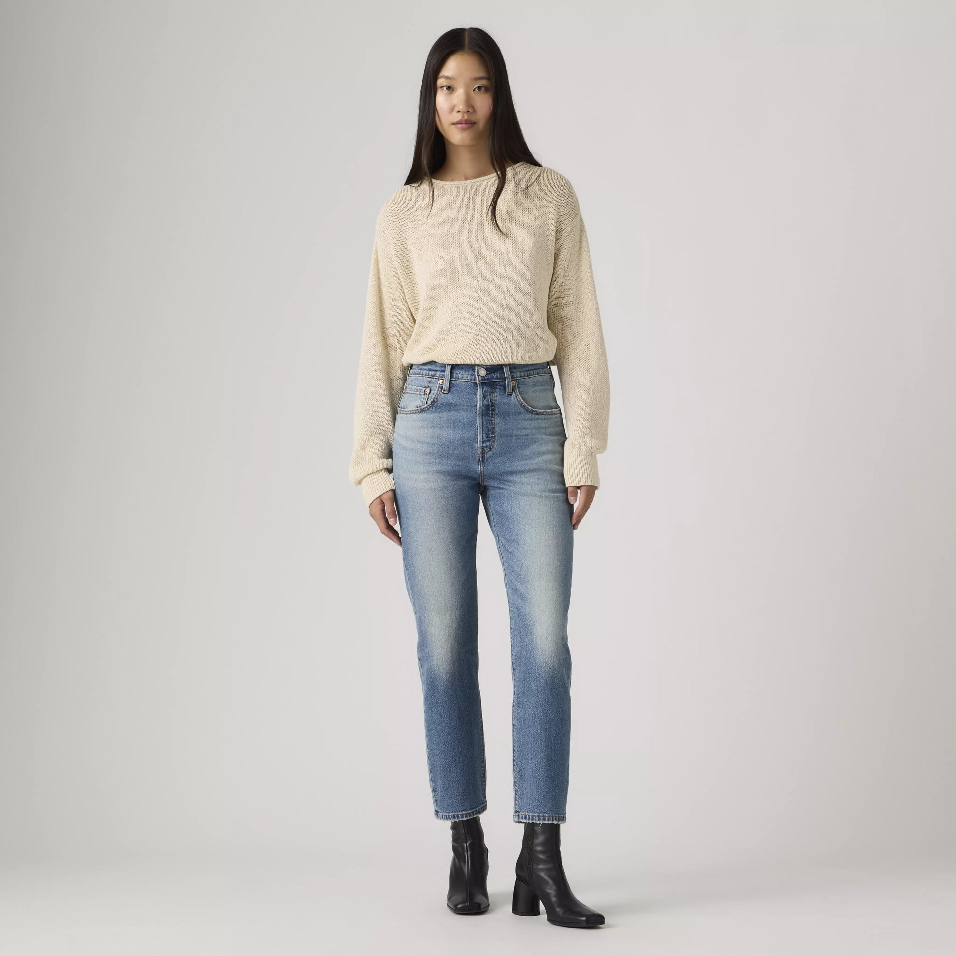 jeans donna Levi’s 501 Crop Lightweight Roaming On Two vista frontale