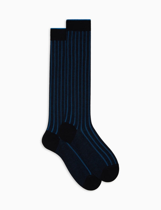 Gallo calze uomo lunghe cotone Blu vanisé a coste larghe AP103411 13012