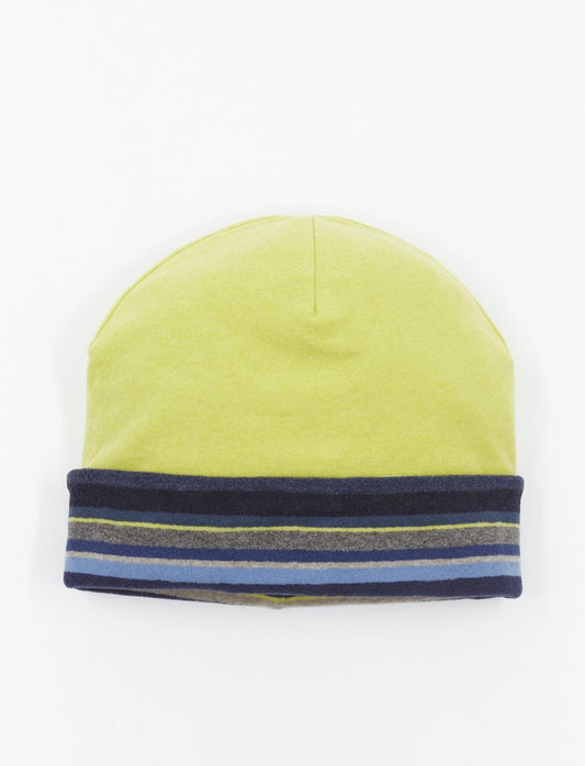 Gallo Berretto reversibile unisex pile blu righe multicolor