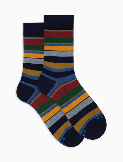 Gallo calze uomo corte cotone azzurro righe multicolor
AP506361 12646