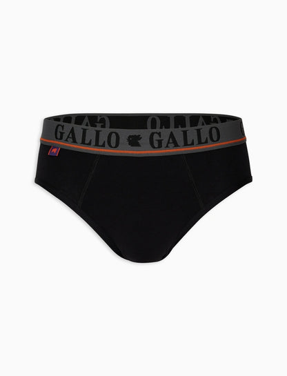 Gallo Slip basico intimo cotone nero tinta unita