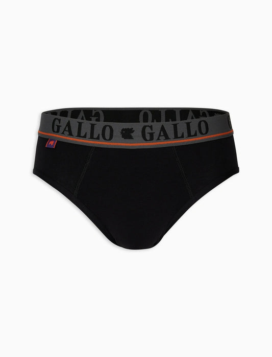 Gallo Slip basico intimo cotone nero tinta unita