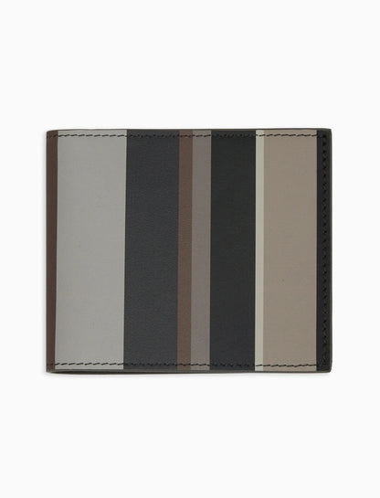 Gallo men's wallet in black leather with multicolor stripes