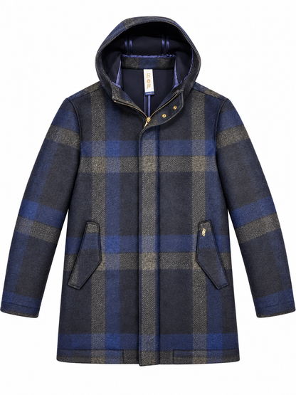 Bob Giubbotto uomo con zip e cappuccio tessuto fantasia A27WICK477T477 - immagine 1