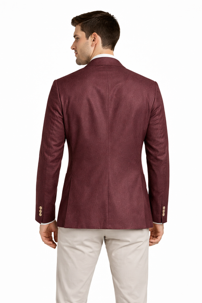 Giacca Bob Uomo Monopetto Tessuto Stampato Bordeaux