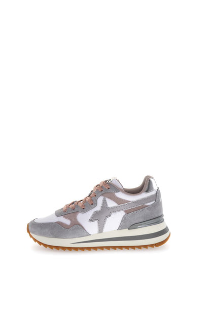 W6yz scarpe donna Home  YAK-W. - Sneakers in tessuto tecnico e suede White - Grey. 2016528233B46
