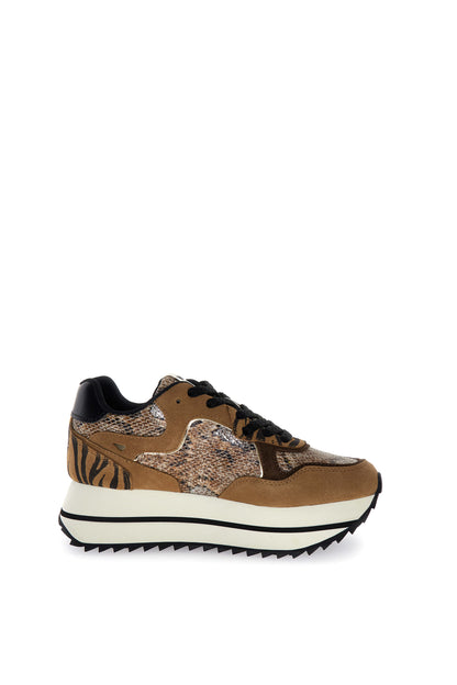 W6yz scarpe donna Home  DEVA W. - Sneakers in tessuto tecnico e suede - Brown/black/dark brown 2017405411D33