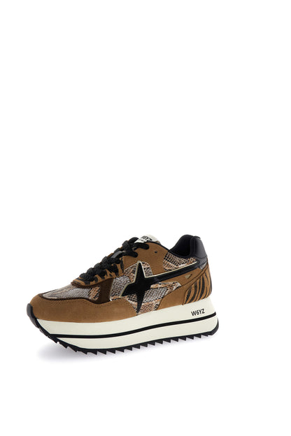 W6yz scarpe donna Home  DEVA W. - Sneakers in tessuto tecnico e suede - Brown/black/dark brown 2017405411D33