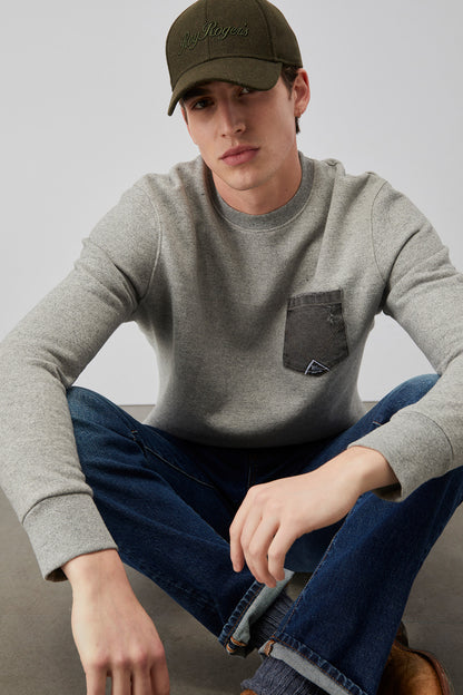 Roy Rogers felpa uomo pocket man  - sweater Melange & denim