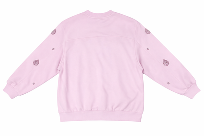 Jijil women's pink sweatshirt with decorative appliqués