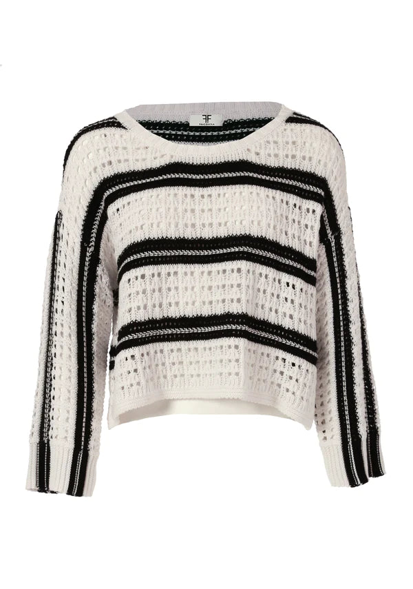 Fracomina striped knitted sweater whiteblack maglia donna