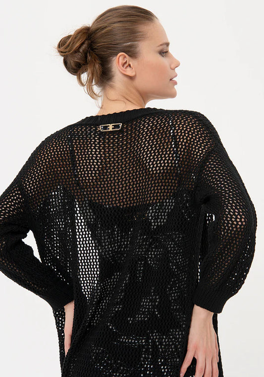 Fracomina knitted cardigan black maglia donna