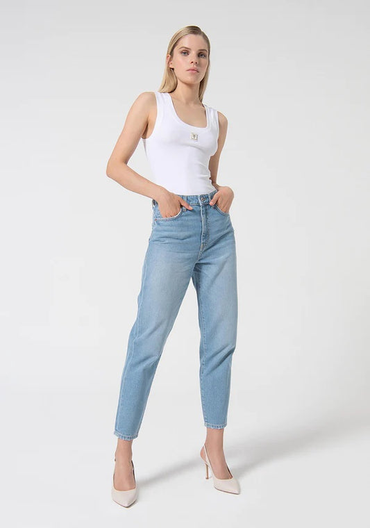 Fracomina women's jeans vera 1 mom fit bleached 