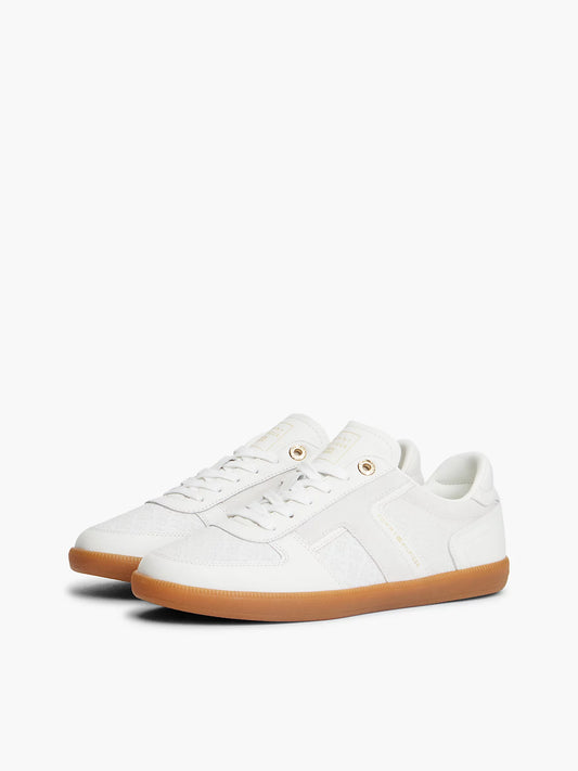Tommy Hilfiger scarpe donna Sneakers TH Tribeca in pelle con monogrammi TH in rilievo FW0FW09691YBL - immagine 2