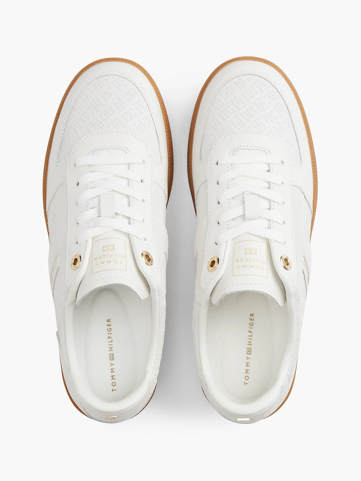 Tommy Hilfiger scarpe donna Sneakers TH Tribeca in pelle con monogrammi TH in rilievo FW0FW09691YBL - immagine 4