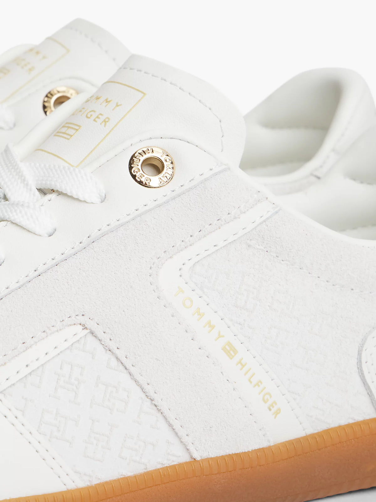 Tommy Hilfiger scarpe donna Sneakers TH Tribeca in pelle con monogrammi TH in rilievo FW0FW09691YBL - immagine 7