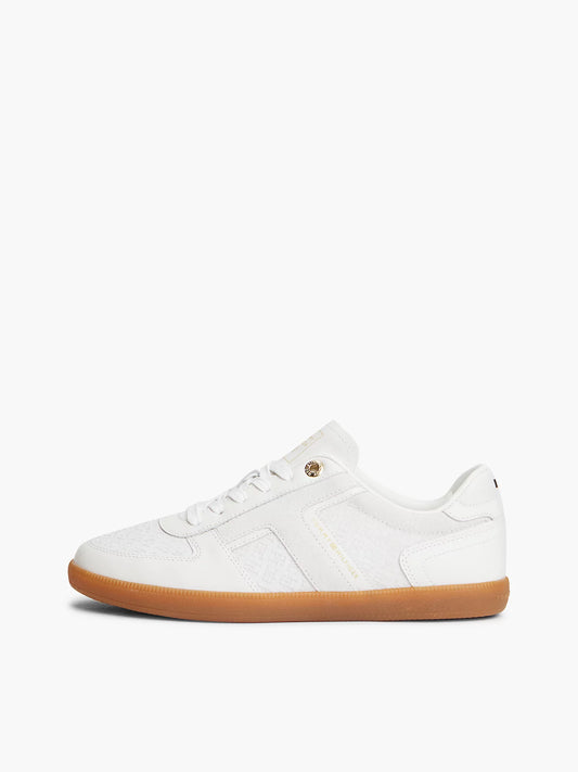 Tommy Hilfiger scarpe donna Sneakers TH Tribeca in pelle con monogrammi TH in rilievo FW0FW09691YBL - immagine 1