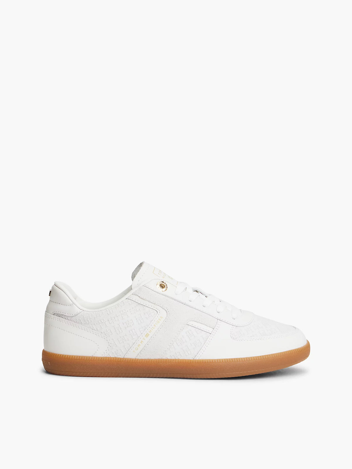 Tommy Hilfiger scarpe donna Sneakers TH Tribeca in pelle con monogrammi TH in rilievo FW0FW09691YBL - immagine 3