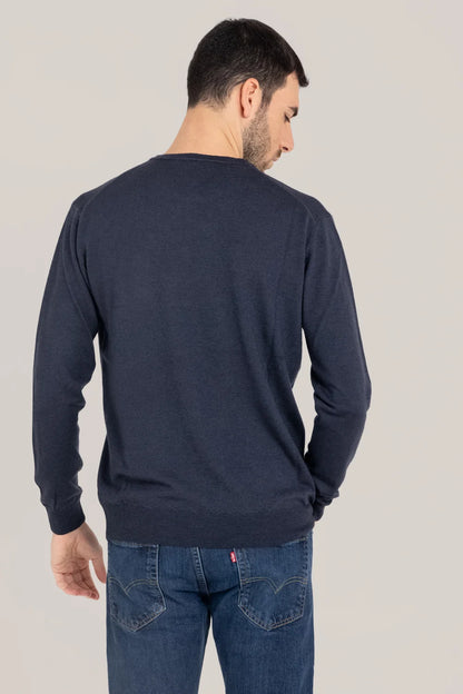 PrIvati Firenze Maglia uomo Girocollo fin 14 tinta acidato FX1130/001 NAVY