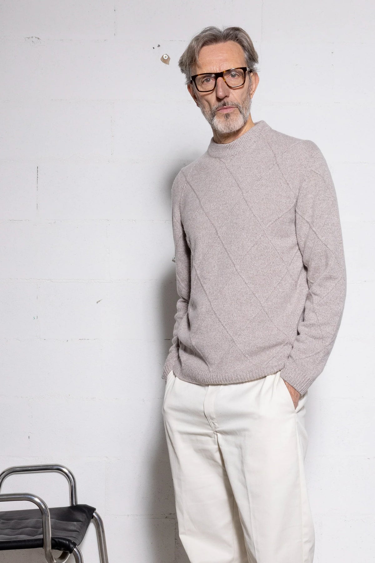PrIvati Firenze Maglia uomo Girocollo Fisherman mouline FX2546/001 VAR 1