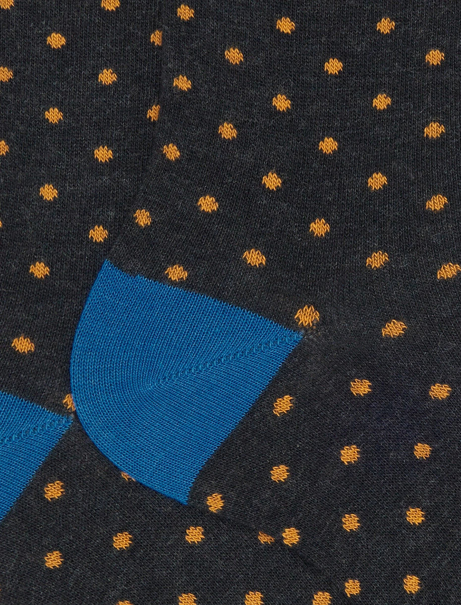 Gallo Calze corte uomo corte  cotone grigio fantasia pois AP103014 11934