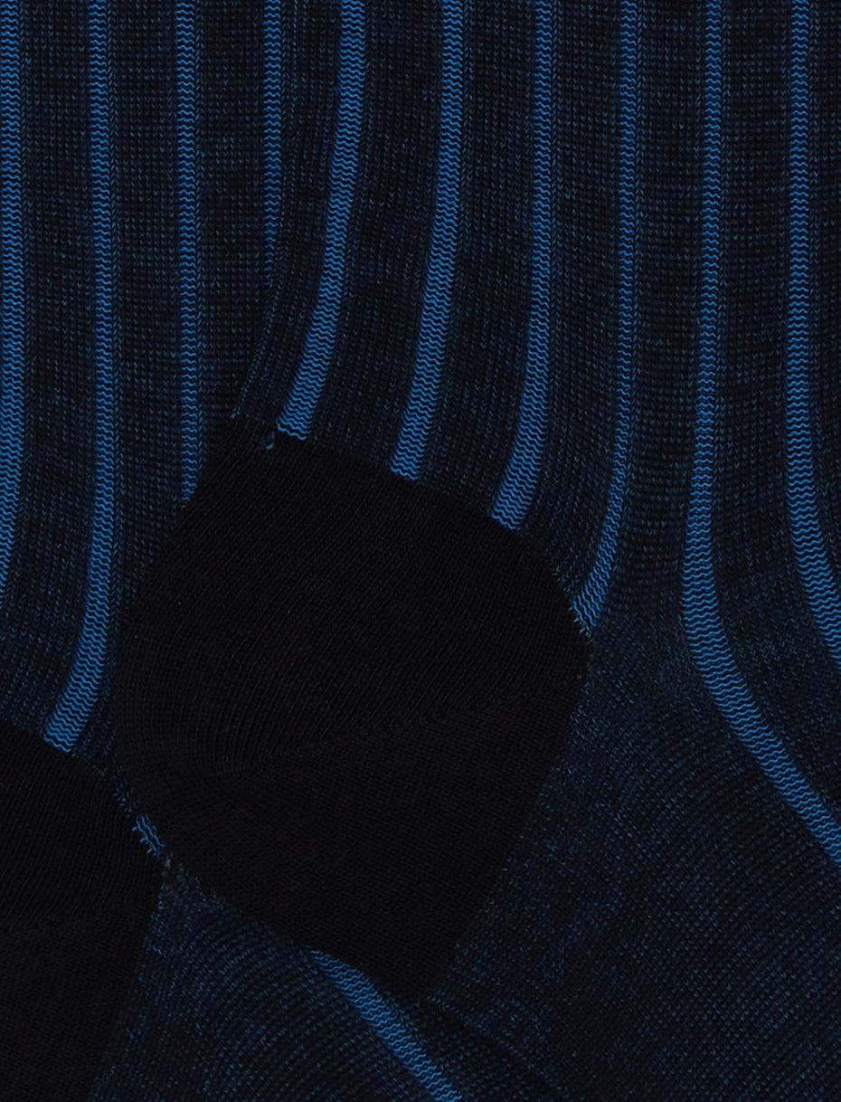 Gallo calze uomo lunghe cotone Blu vanisé a coste larghe AP103411 13012