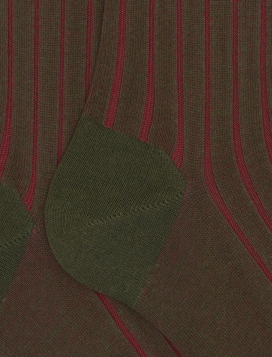 Gallo calze uomo lunghe cotone verde vanisé a coste larghe AP103411 32657