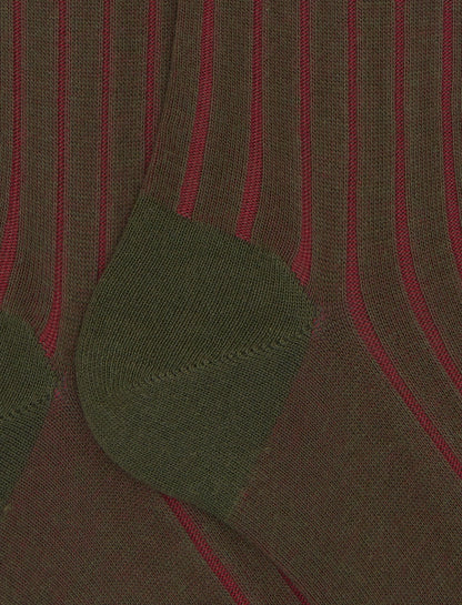 Gallo calze uomo lunghe cotone verde vanisé a coste larghe AP103411 32657