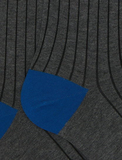 Gallo calze uomo lunghe cotone blu tinta unita con contrasti AP511053 12279