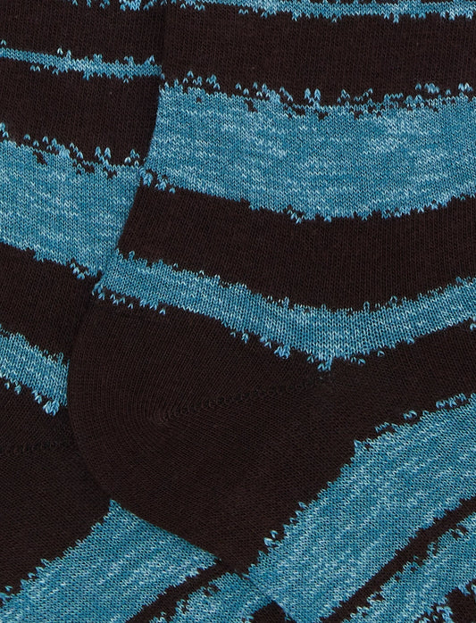 Gallo men's long cotton socks brown shaded stripe AP516345 11015