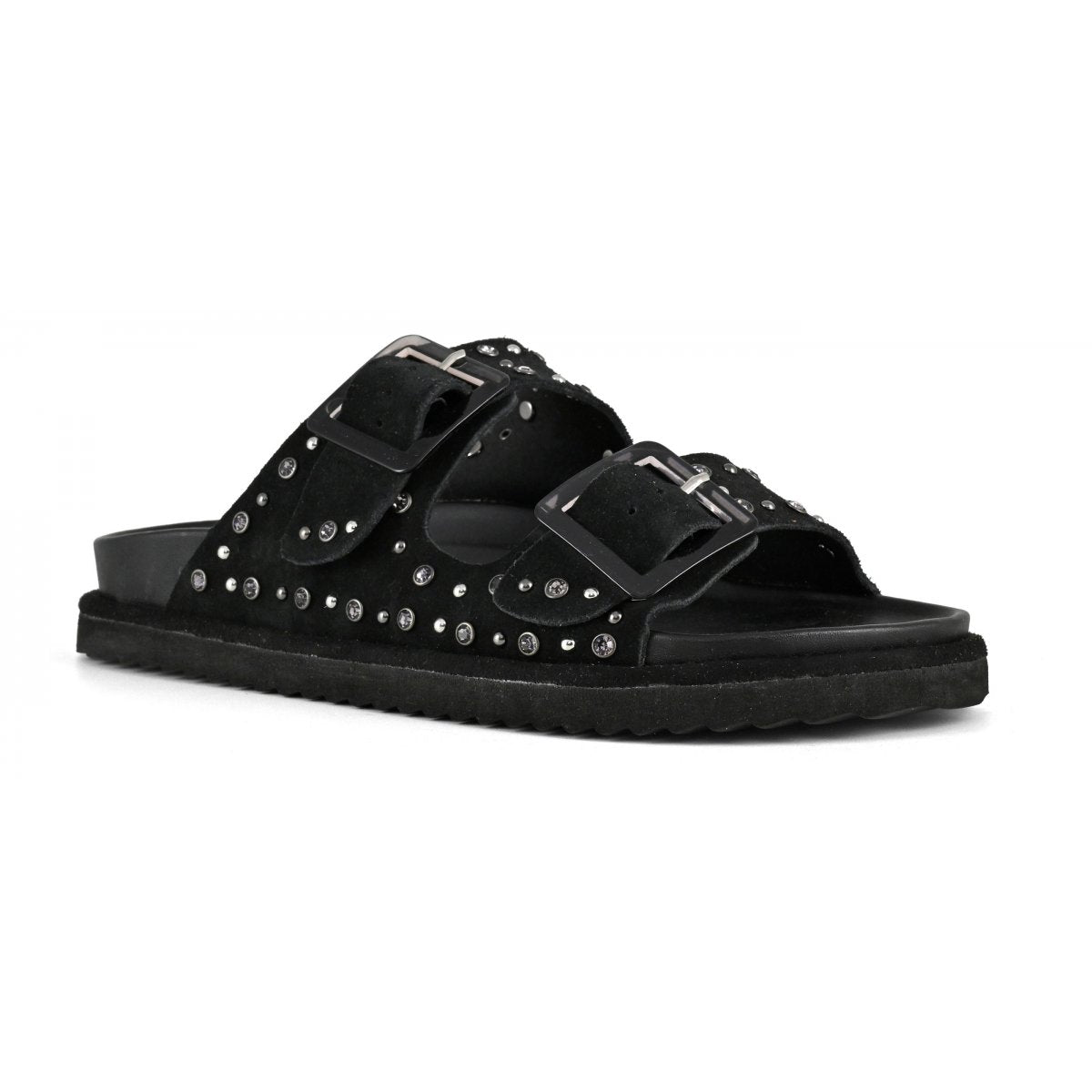 Colors of California Sandalo pelle scamosciata con strass scarpe donna HC.BIOW05/BLA